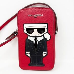 Karl Lagerfeld Red Maybelle Logo Phone‎ Case Crossbody